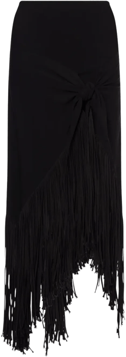 fringed maxi skirt