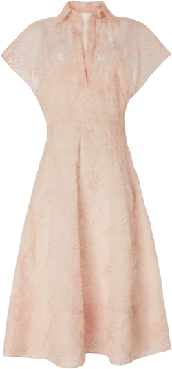 floral-embroidery midi dress