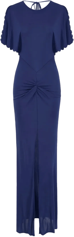 scallop-edge gown