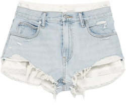 Cutoff silk-layer shorts