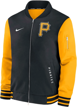 Men's Black/gold Pittsburgh Pirates Authentic Collection Dugout Full-zip Bomber Jacket In Black,gold