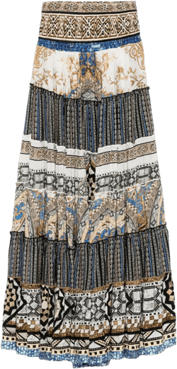 Make Me Your Mosaic Shirred Waist skirt