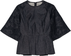 denim embroidered top