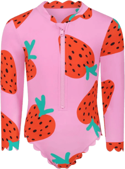 Strawberry Print Long Sleeve swimsuit