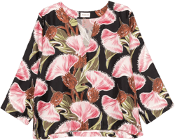 floral-print blouse