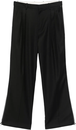 zip-detail pleated trousers