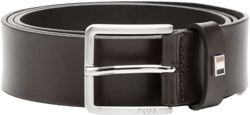 logo-engraved leather buckle belt