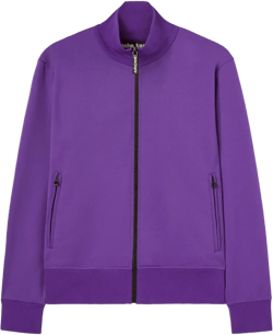 Palm Angels Men's Purple Back Curved Logo Track Jacket