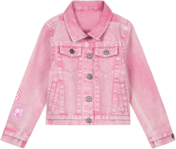 Barbie Girls Pink Denim Jacket Little Kid to Big Kid Sizes (4-14-16): Clothing, Shoes & Jewelry