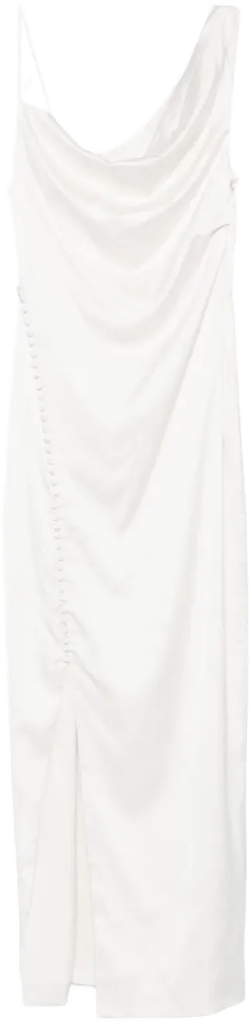 draped satin dress