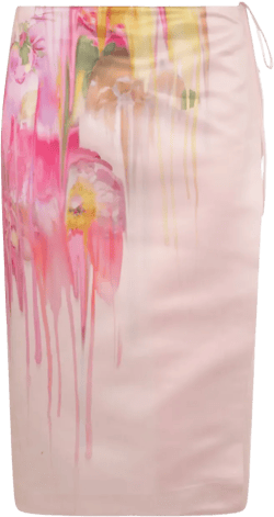 satin-finish midi skirt