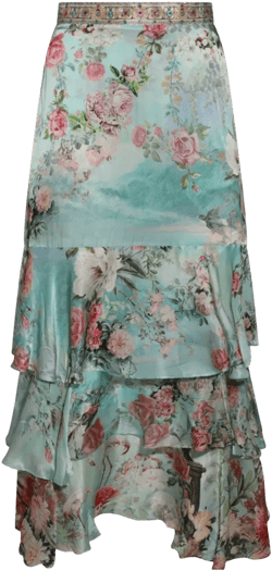 floral-print midi skirt
