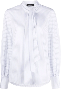 striped pussy-bow shirt