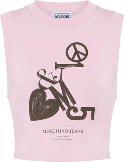 logo-print cropped top