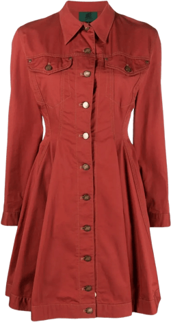 1989 logo-button denim dress