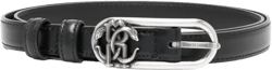 logo-buckle leather belt