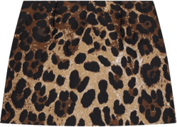 leopard-print jacquard miniskirt