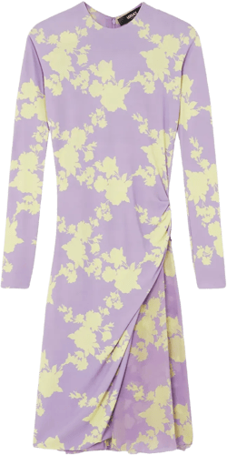 Wild Roses gathered midi dress