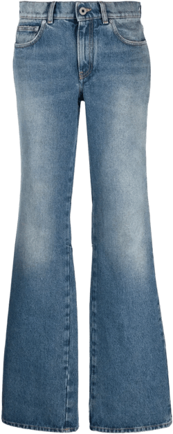low-rise flared jeans