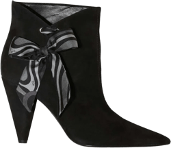 bow-embellished suede ankle boots