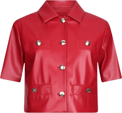 coated cropped jacket