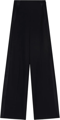 side-band wide-leg trousers