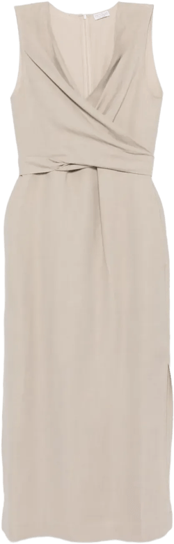 wrap-effect midi dress