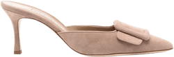 Maysale 70mm buckled suede mules