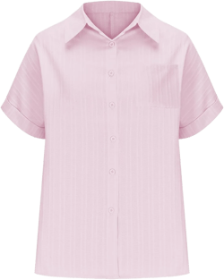 Womens Button Down Shirt Short Sleeve Dress Shirt V Neck Collared Button Up Tops Textured Work Blouse with Pocket Pink 5X-Large