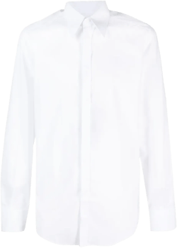 pointed-collar cotton shirt