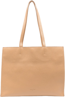 Fly-debossed leather tote bag