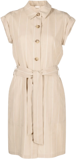belted-waist shirt dress