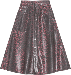 leopard-print midi skirt