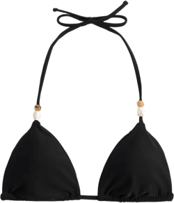 Beaded Halter String Triangle Bikini Top