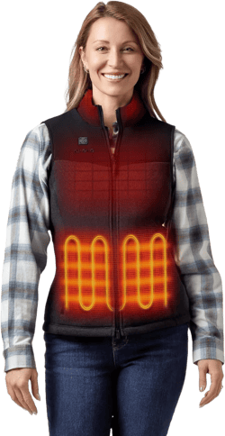 ORORO Women's Lightweight Heated Sweater Fleece Vest with 4 Heat Zones, Heated Recycled Fleece Vest (Charger Not Included)