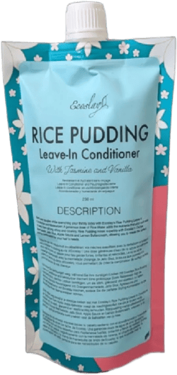 Ecoslay Rice Pudding Leave-In Conditioner for Curly & Dry Damaged Hair - Moisturizer & Detangler, Strengthens Fine Hair, Men & Women, 8oz