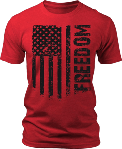 Men's Flag T-Shirts Patriotic Freedom Short Sleeve Crewneck Graphic Tees A - Red 4X-Large