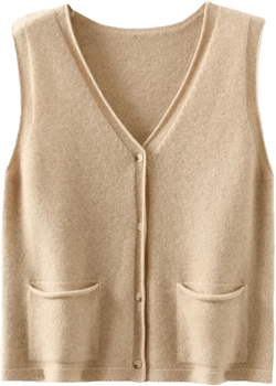 Hdhdeueh Women'S Merino Wool V-Neck Vest Short Knit Cardigan Coat Sleeveless Sweater Jacket