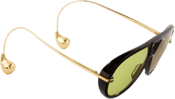 Embellished aviator-style recycled-acetate and gold-tone sunglasses