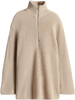 Chunky-Knit Half-Zip Sweater