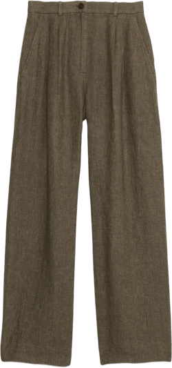 Soho High-Rise Wide-Leg Linen Pant