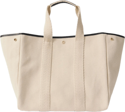 RUE DE VERNEUIL Large leather- and webbing-trimmed herringbone canvas tote