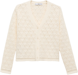 Openwork detail knit cardigan