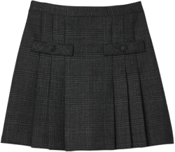 Short checked pleated skirt