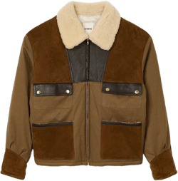 Shearling collar jacket
