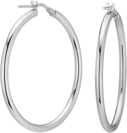 Oradina Sterling Silver Everyday Hoops Earrings