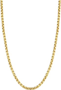 Oradina Men's Round Bodega Box Chain in 14K Gold