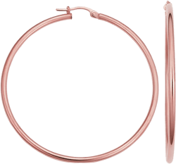 Oradina 14K Rose Gold Everything Large Hoop Earrings