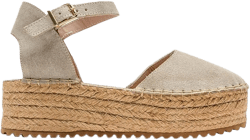 Forever & Always Shoes Viba Leather Espadrille Platform Wedge Sandals