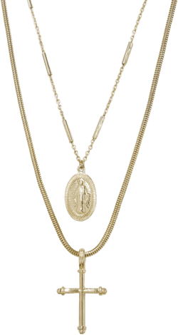 Ettika Coin & Cross Set of 2 Necklaces